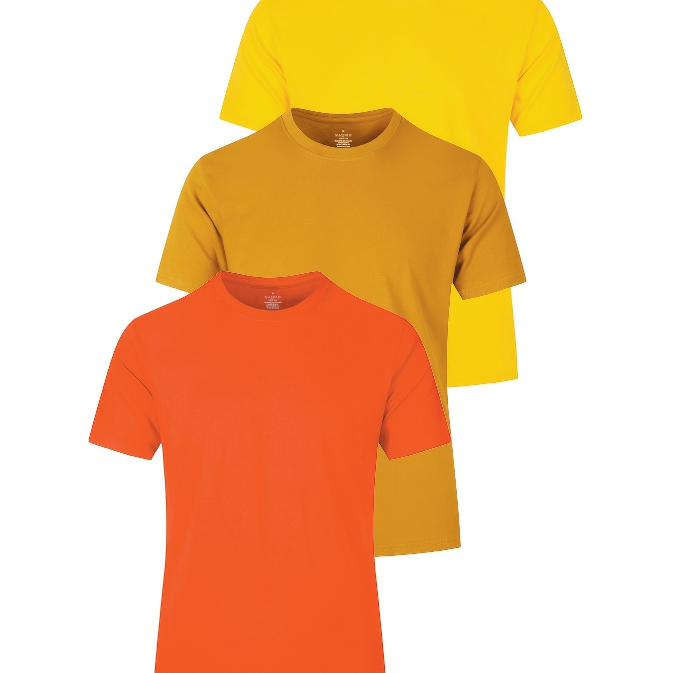 Set of 3 men's cotton short sleeve T-shirts in multiple colors for summer