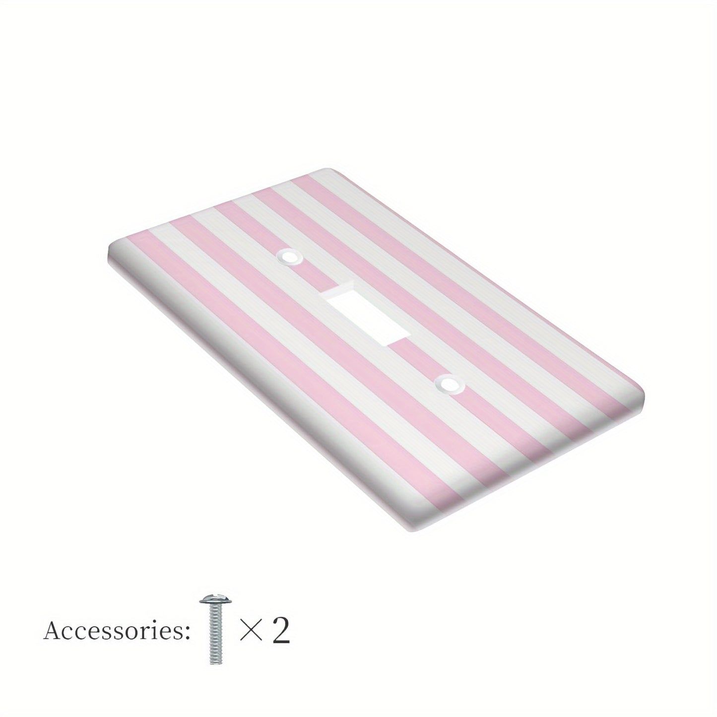 Pink striped light switch cover, stylish and easy to install, no batteries required.