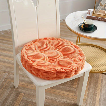 Soft and thick Tatami seat cushion for office, bedroom, and dining chair - round dandelion corduroy cushion for home decor.