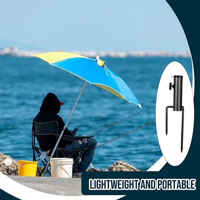 1pc Heavy-Duty Adjustable Metal Umbrella Stand - Sturdy Spiral Ground Anchor for Outdoor Use, Ideal for Flags, Umbrellas, Fishing Rods in Parks and Beaches, Easy Installation