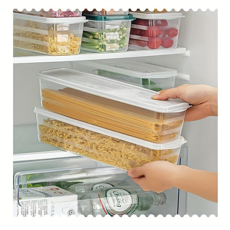 Keep your food fresh and organized with the Cabilock 2-Piece Set of multipurpose plastic storage containers. These containers come with flip top lids for easy access and are perfect for use in the refrigerator. They are reusable and can be hand washed