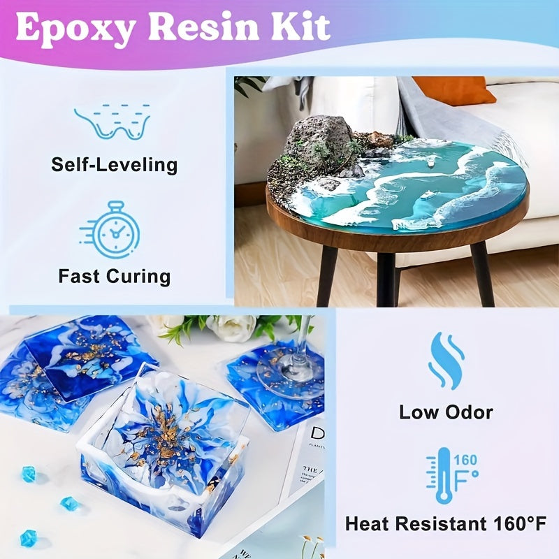 16.6oz & 10.4oz Clear Epoxy Resin Kit - Fast Cure, Heat Resistant for DIY Crafts, Jewelry, Wood Coating & Art - Easy 1:1 Ratio, Non-Toxic