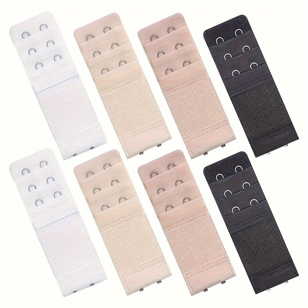 4/8/12pcs 2-Hook Bra Strap Extenders for Women's Lingerie & Underwear, Comfortable and Adjustable Bra Band Buckle