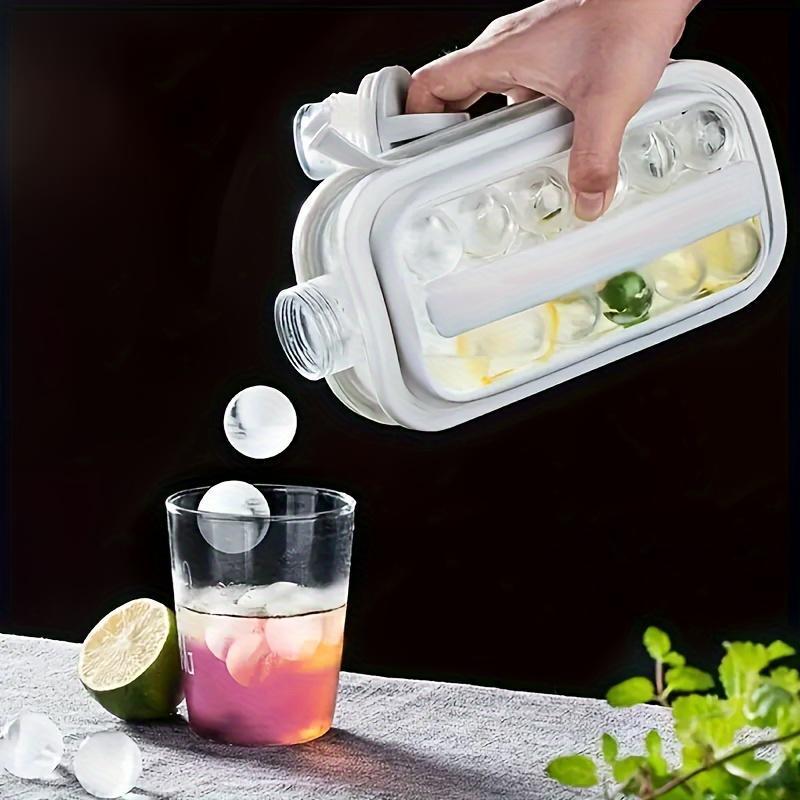 Foldable ice maker bottle with tray, high-capacity ice maker, and silicone molds for refrigerator.