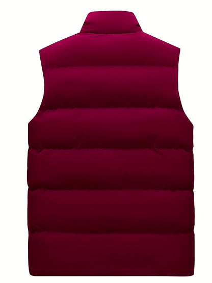 Men's stand collar casual vest, thin and loose fitting fashion.