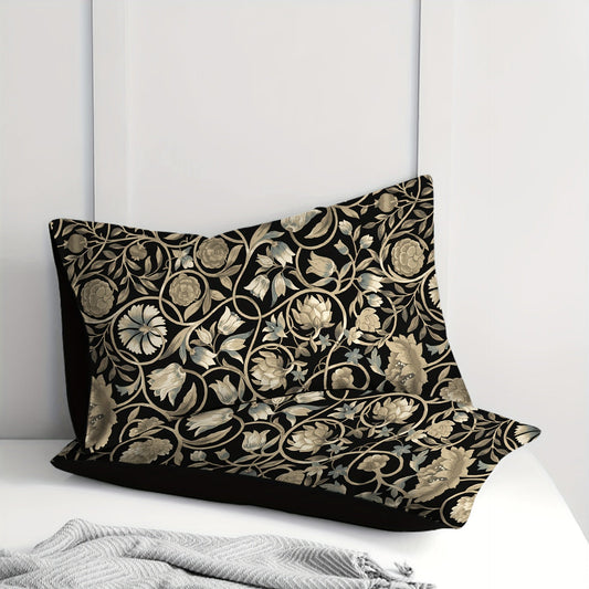 Set of 2 pillowcases with a lovely flower pattern print, made with soft and breathable fabric, perfect for adding a touch of style to your bedroom or sofa decor. Pillow cores not included.