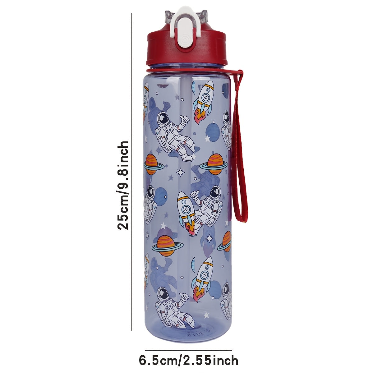 1 Cute Cartoon Print Water Bottle with Leak-Proof Flip Top, Hand Wash Only. Ideal for Outdoor Activities.