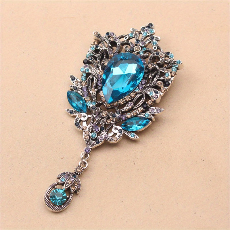 Luxurious Enamel Irregular Flower Shaped Rhinestone Brooch, Elegant Atmosphere Cutout, Stylish Pin for Women, Fashionable Gift Option