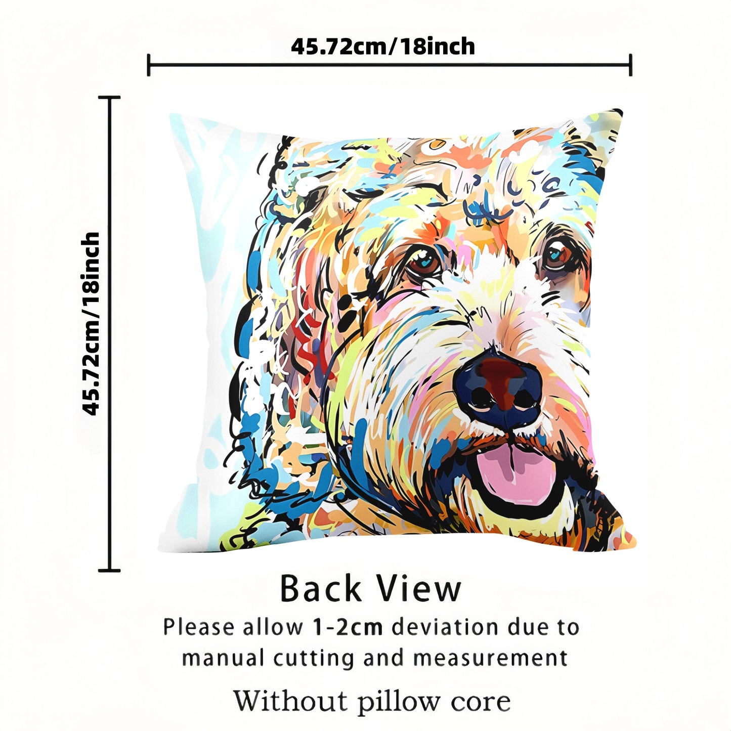 Top Pick: Adorable Goldendoodle Frise Dog Design Throw Pillow Cover for Sofa Home Decor - 18 x 18 Inches