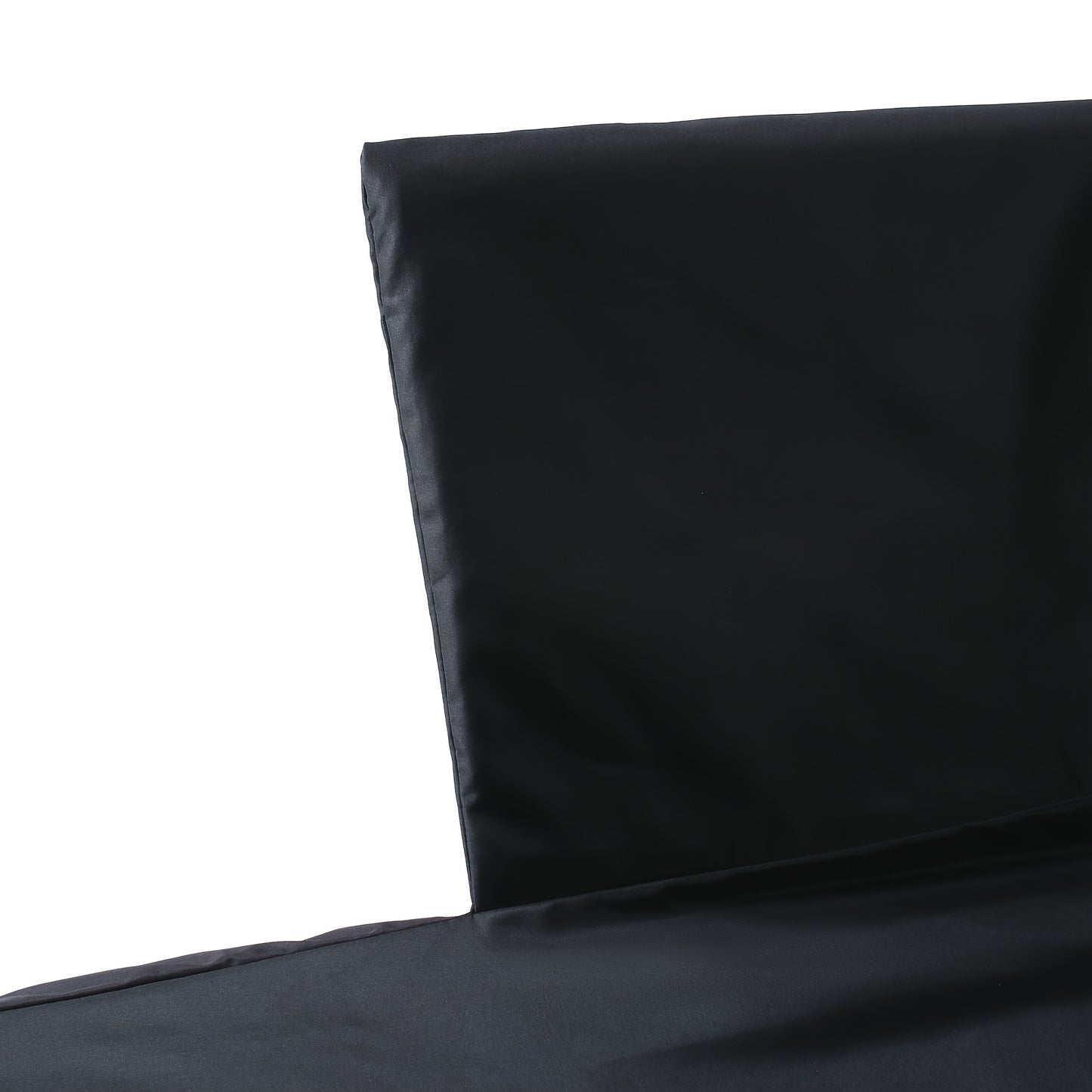 Black polyester dust cover for 88-key digital pianos with washable material, snug fit, and drawstring closure. Includes music sheet stand. Compatible with electric and digital pianos.