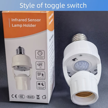 1pc E27 Motion Sensor Light Bulb Holder, Automatic Switch Control, Energy-Saving, Edison Base, 85V-265V, No Battery Needed, Perfect for Home, Office, Garage, Storage Rooms.