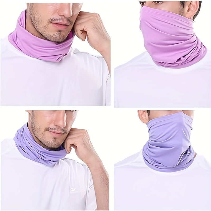 Set of 4 Face Cover Neck Gaiter Masks for Men and Women - Dust Protection, Sun Cooling Scarf for Riding, Running, Fishing