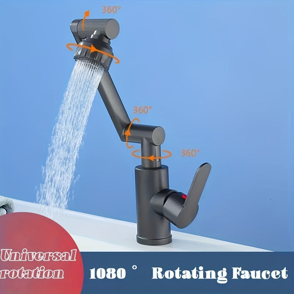 Luxury RV bathroom faucet set with durable ABS construction, mixer for hot & cold water, deck mount, silver finish, easy installation, and water-saving design.