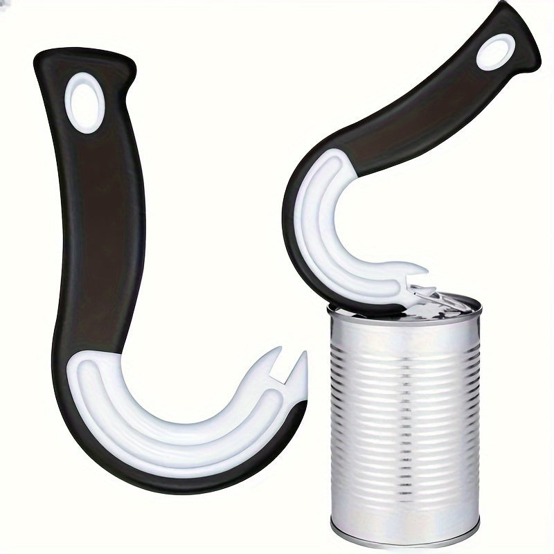 Versatile manual can opener with ergonomic design, ideal for opening jars and bottles. Made of durable plastic, perfect for various holidays. Does not require power.