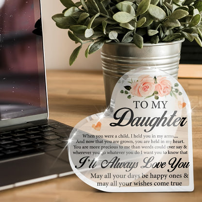 Artistic Acrylic Keepsake Plaque for Cherished Daughter - Ideal for Birthday, Christmas, Graduation | No Electricity Required | Home Decor