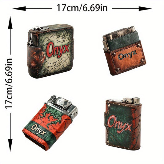 Onyx Vintage 4-in-1 Lighter Decal, high-transparency film print, scratch-resistant, suitable for motorcycles and cars, made of plastic.