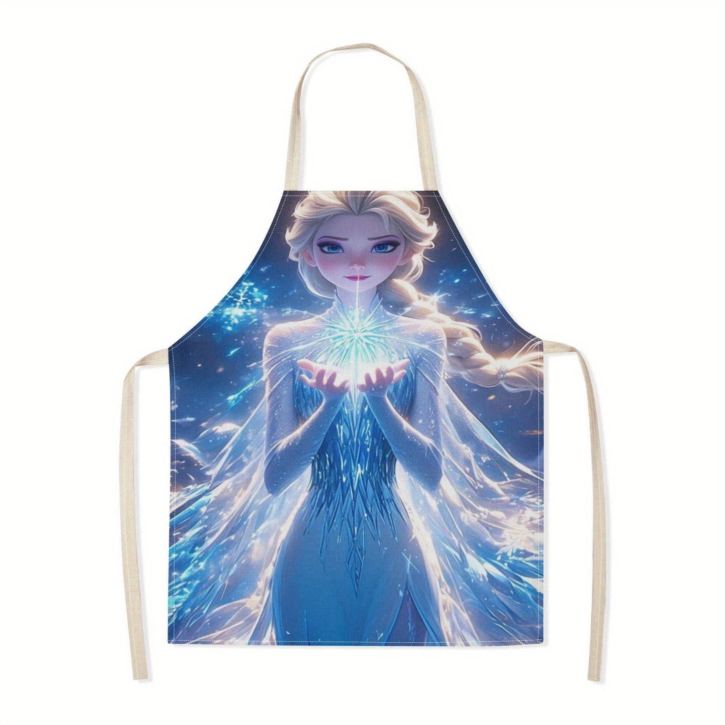 Disney has officially licensed a chic waterproof apron showcasing an adorable cartoon illustration of Princess Elsa. This apron is not only beautiful and fashionable but also simple, making it perfect for a variety of settings including hotels