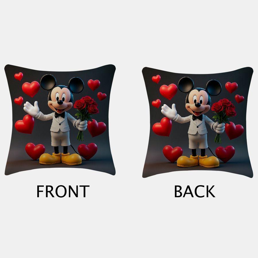 Two-Pack of Disney Mickey Mouse Double-Sided Throw Pillow Covers, perfect for adding a decorative touch to your sofa, living room, or outdoor space.