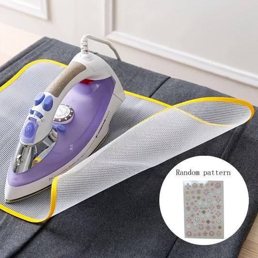 Get the ultimate ironing experience with this 8-piece Ironing Mat Set. Included are 6 Home Use Iron Pads and 2 Random Pattern Stickers for added flair. The extra large 40cm*90cm Heat-Resistant Ironing Mesh Mats provide a smooth surface for your ironing