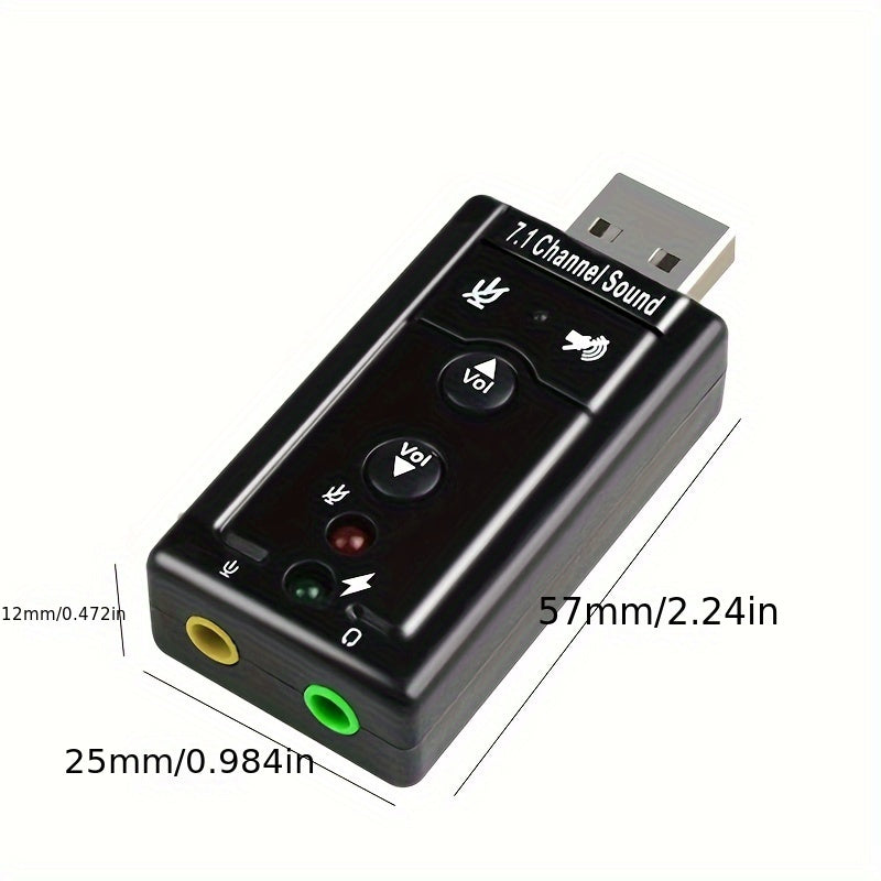 USB 2.0 External 7.1-Channel Sound Card Adapter with Mic for Laptops & Desktops, No Drivers Needed, Black, Includes Xear 3D Simulation Software for Windows XP/Vista.