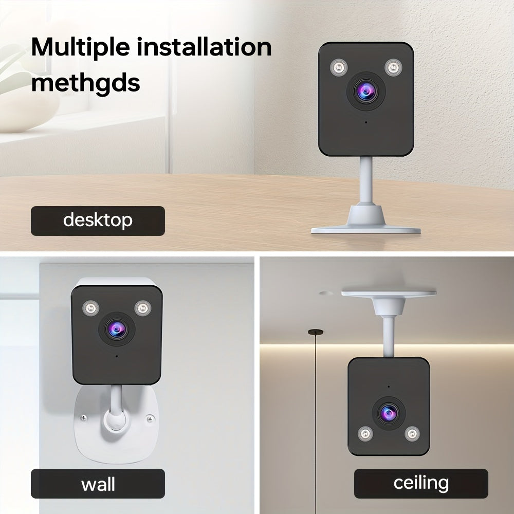 Zhxinsd Indoor Security Camera - 1080P HD with Motion Detection, Smart Night Vision, Two-Way Audio, and WiFi Connectivity for Home Safety Monitoring.