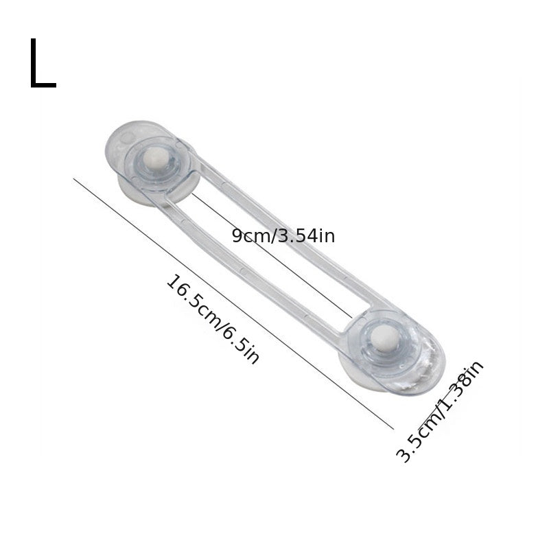 Защитите своих детей с помощью этих замков для защиты пальцев! Сохраните безопасность ваших детей с 10-штучным набором прозрачных замков для ящиков в форме ремешка.