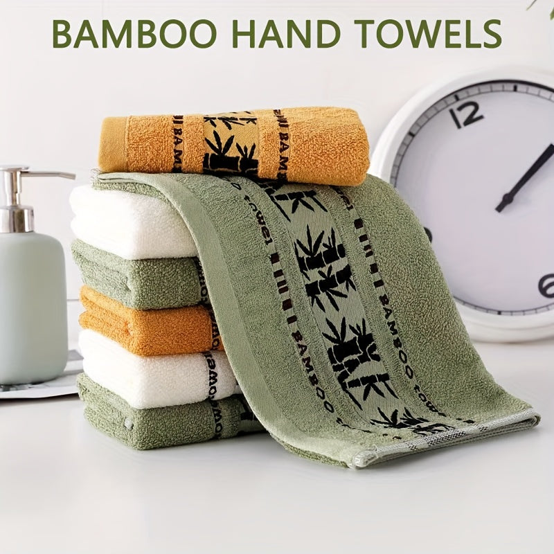 Bamboo Bliss 9pc Towel Set - 70% Bamboo Fiber, 30% Cotton, Soft & Quick-Dry, Includes 6 Hand Towels & 3 Bath Towels, Embroidered, for Bathroom & Gym, Wash Cloths