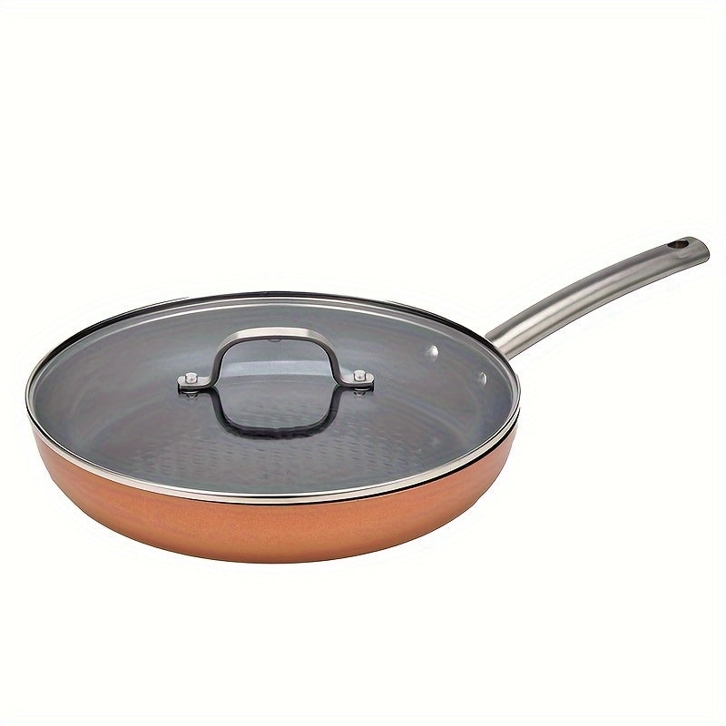 Six-piece Nonstick Frying Pan Set with Sizes 17.78cm, 24.13cm, and 30.48cm, Includes Fry Pan, Casserole Pan, and Sauce Pan with Lids. Oven and Dishwasher Safe, Suitable for All Cooktops. Essential Kitchen Supplies.