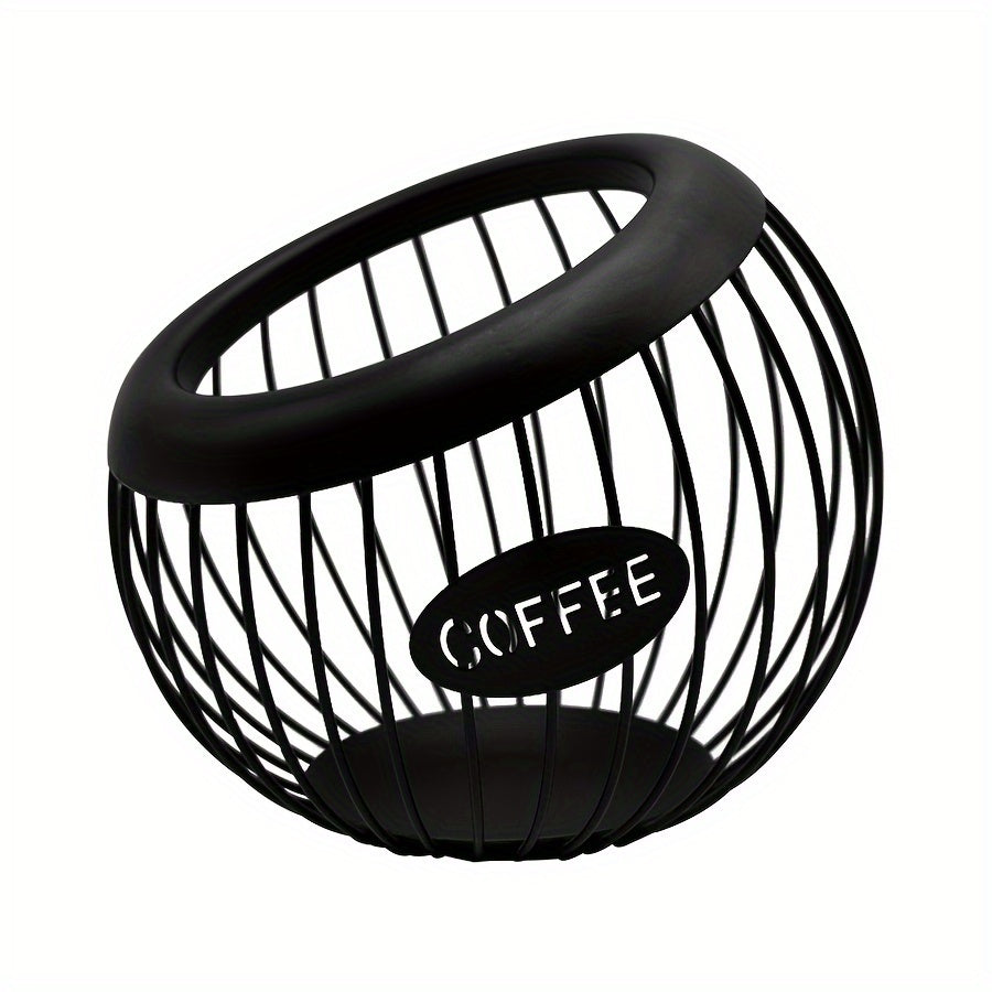 Slanted coffee capsule basket made of iron, perfect for organizing your coffee capsules on your home living room coffee table. Adds a stylish touch to your decor, suitable for use in cafes and bars.