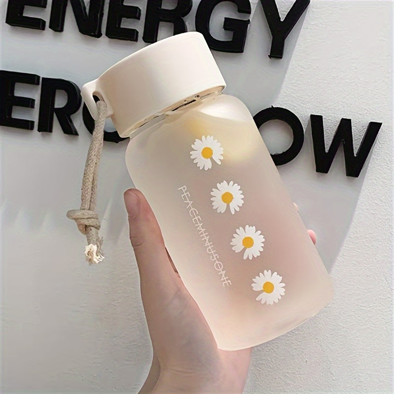 Daisy Flower Water Bottle - Cute Kawaii Plastic Cup, Portable, Great for Travel, Birthday Gift