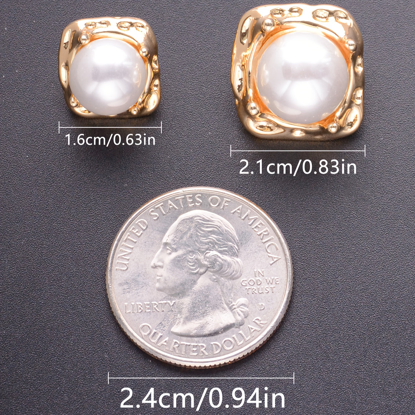 Set of 6 Vintage Pearl Buttons - Stylish Metal Embellishments for Sweaters, Blazers, Coats & DIY Fashion Projects. Ideal for Clothing, 3D Crafts, Handbags, Hats, and Bouquets.