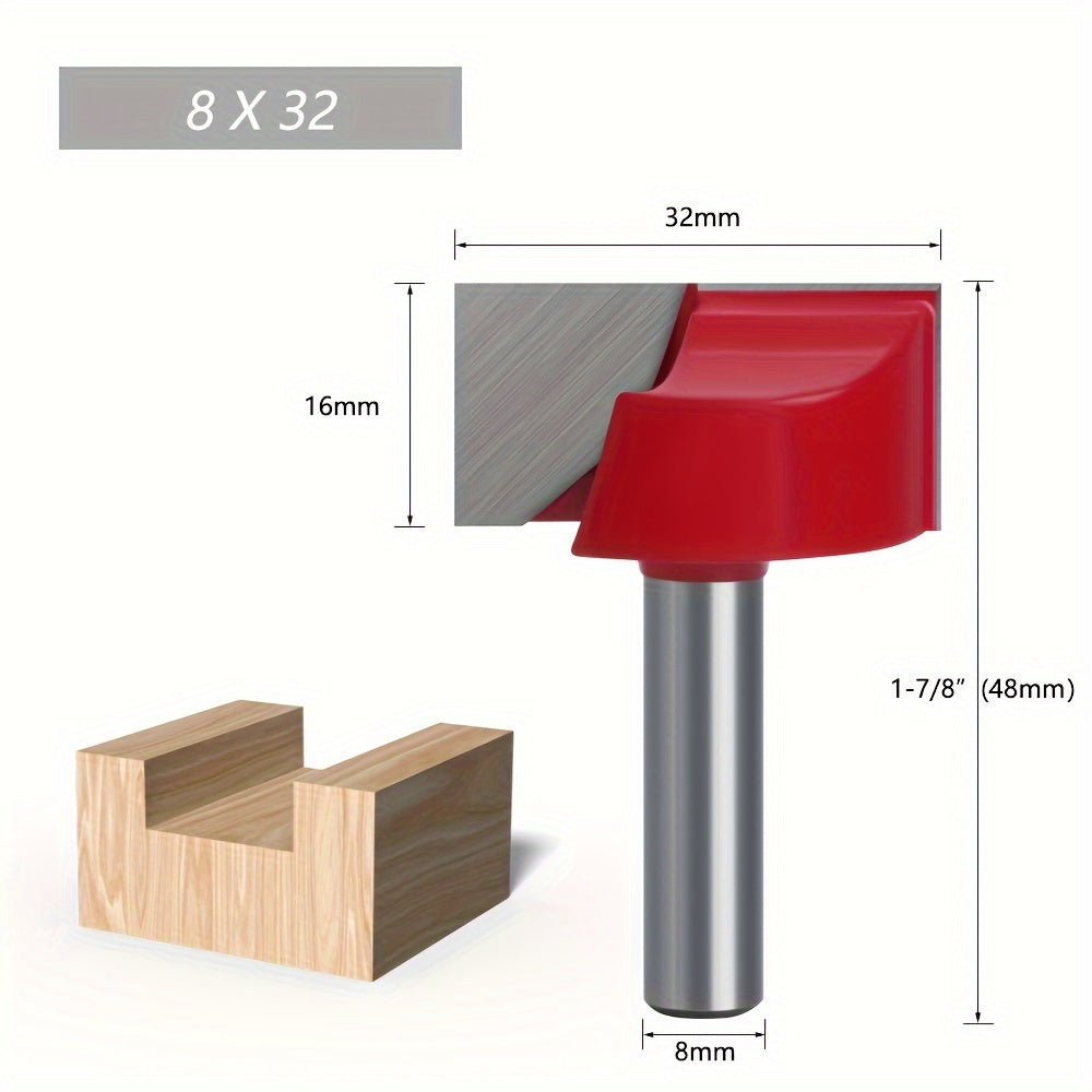 LAVIE 8mm Shank Bottom Milling Cutter Set for Woodworking, includes Slotting and Engraving Router Bits for cleaning.