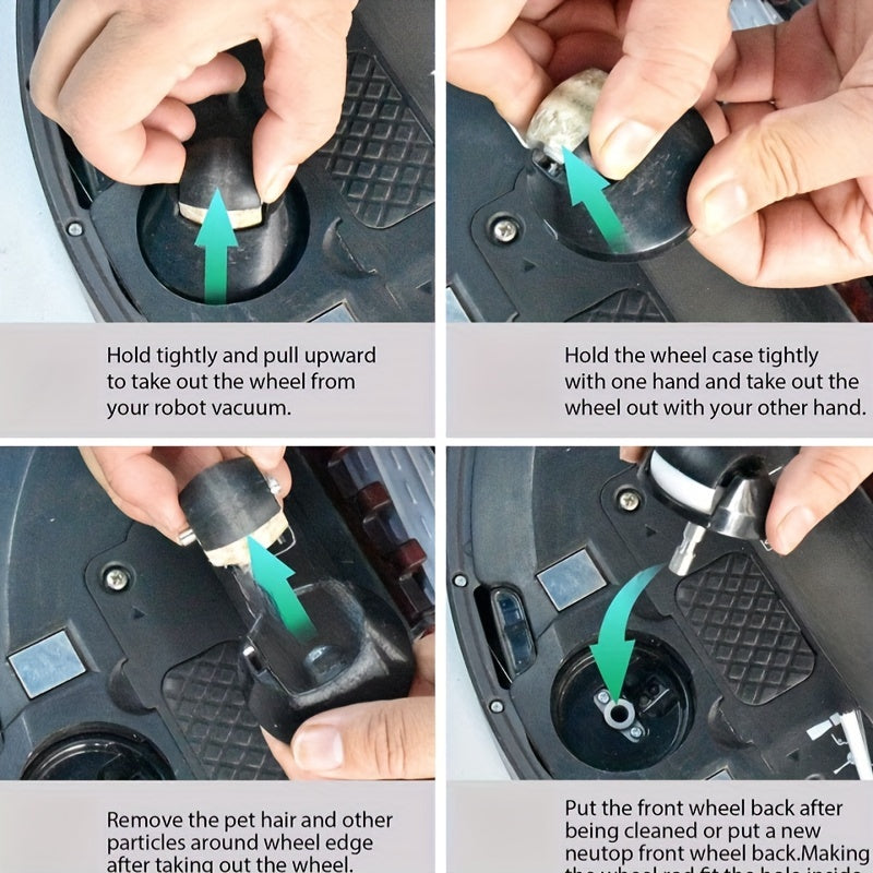 Replacement front wheel caster ball assembly designed to be compatible with all robot vacuum cleaners, ensuring durability for long-lasting use.