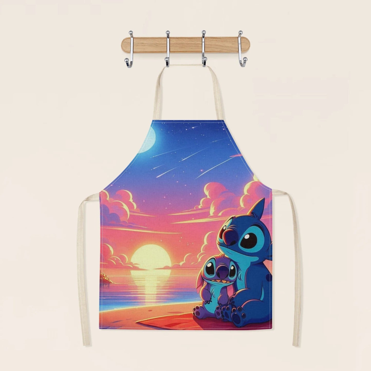 Disney has partnered with a stylish waterproof apron adorned with adorable cartoon designs of Mickey, Minnie, Winnie The Pooh, Stitch, and more. This apron is not only beautiful and fashionable but also boasts a simple and elegant style, making it