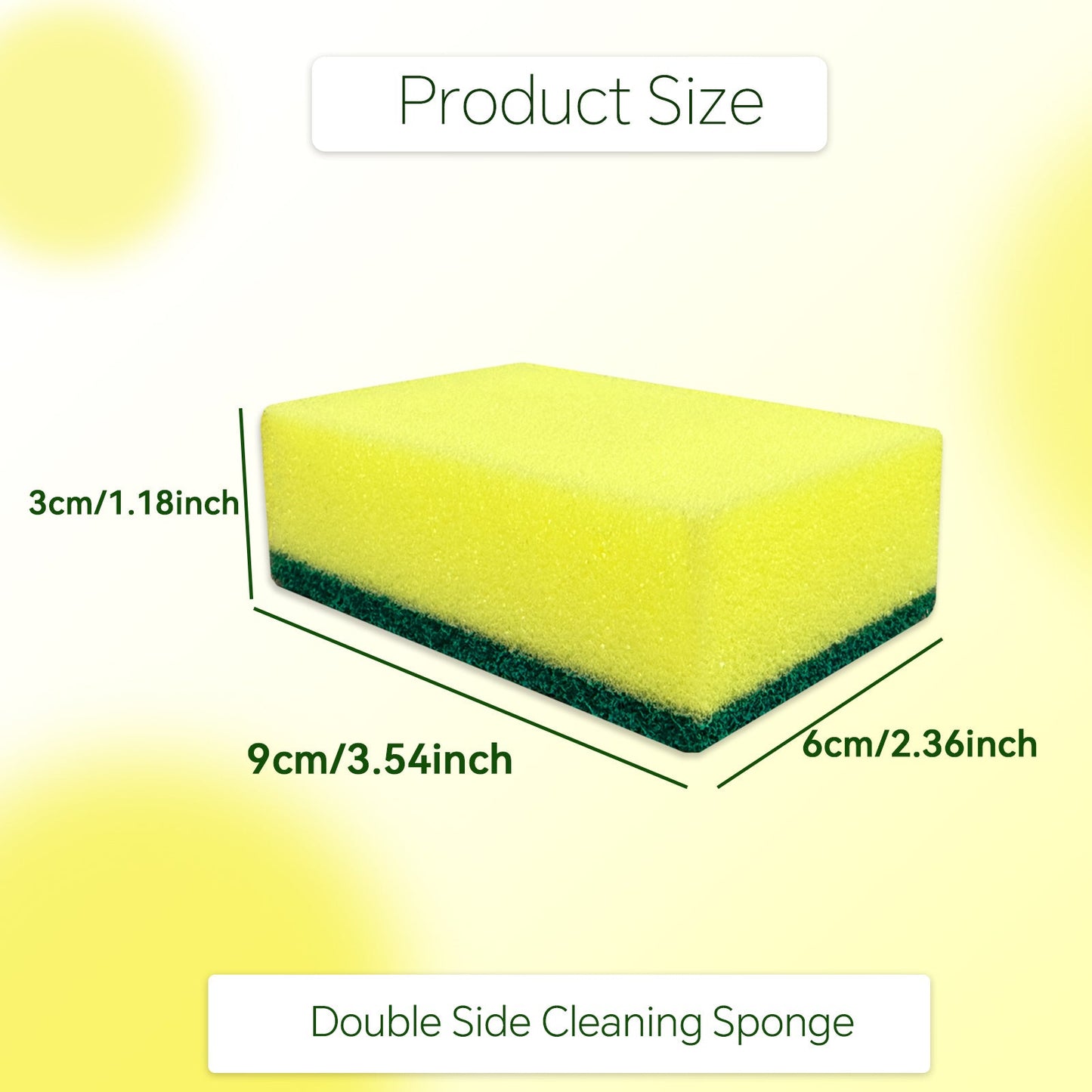 This premium double-sided cleaning sponge is designed for maximum effectiveness. With one side soft and absorbent, perfect for wiping smooth surfaces or soaking up moisture, and the other side featuring strong friction to tackle even the toughest stains