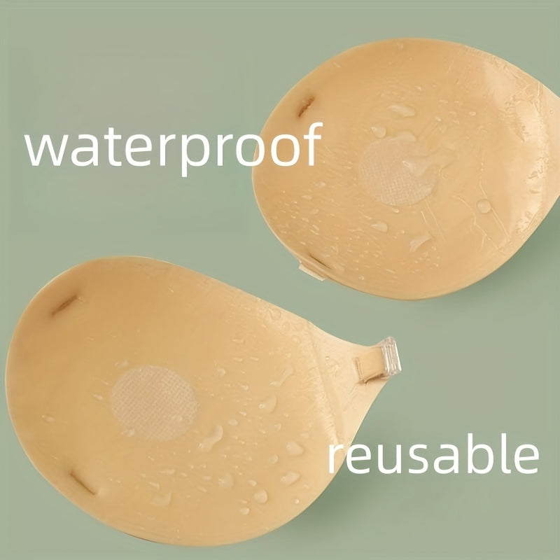 Reusable self-adhesive nipple covers for lift, strapless push-up breast pasties.