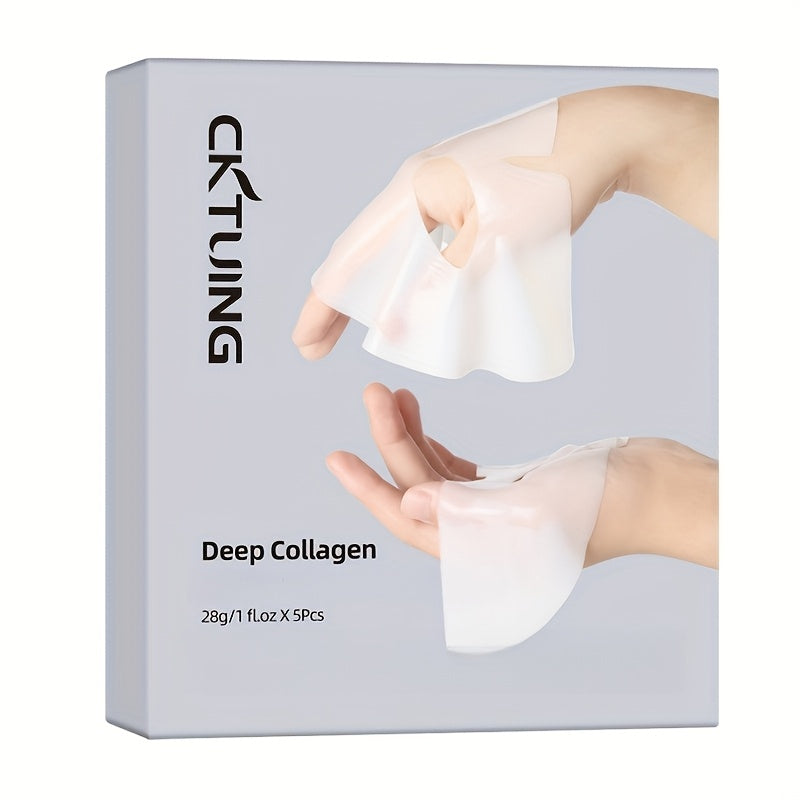 5 Split Collagen Masks for moisturizing, hydrating, firming, and tightening facial skin care.