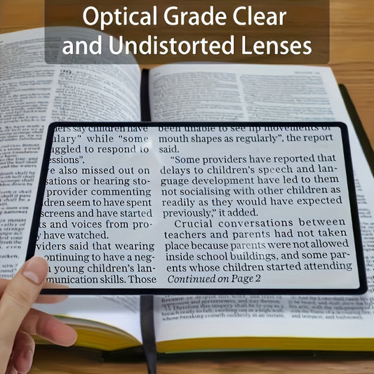 Clear PVC bookmark magnifier, perfect for seniors and those with low vision.