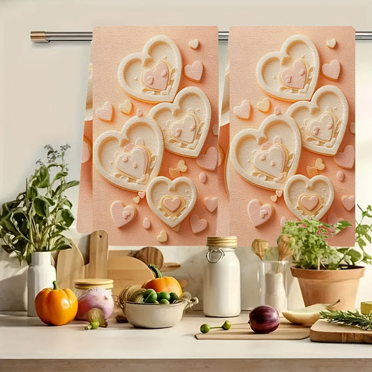 Get two ultra-soft kitchen towels, a set of love-themed cookie cutters for baking, and highly absorbent dish towels for holiday decoration. These machine washable towels measure 40.64X60.96 cm.