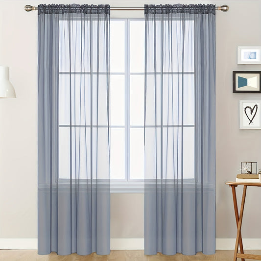 The Elegant Sheer Polyester Curtain Panel features a reversible striped design, rod pocket, and semi-transparent fabric, perfect for use in the bedroom or on the balcony. This machine-washable panel offers a vintage style in multiple colors, making it