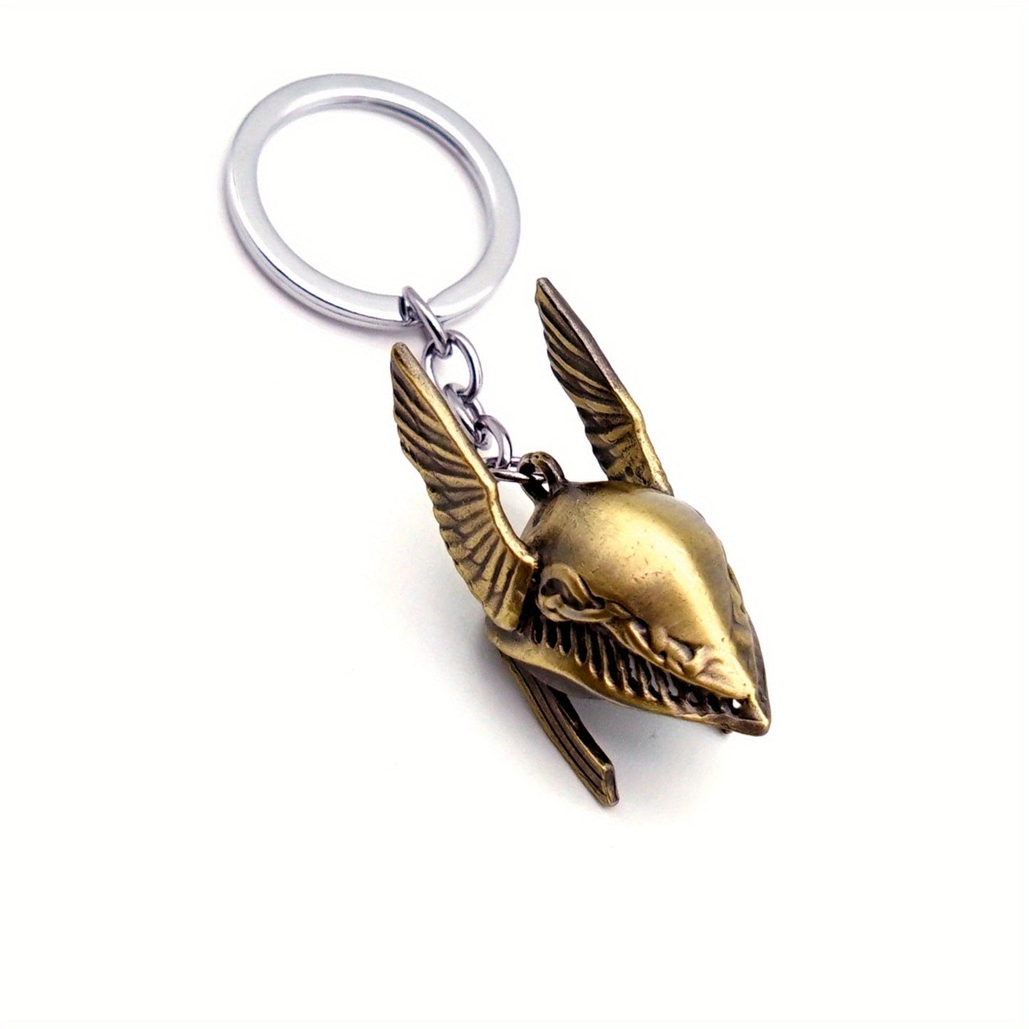 Stylish Zinc Alloy Keychain with Faux Jewelry, Earth Yellow Men's Backpack Accessory - 1 Piece