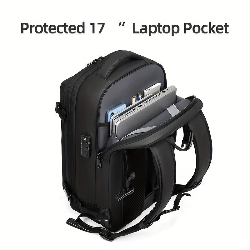 17-Inch Anti-theft Laptop Backpack for Travel, Business, and School with Expandable and Vacuum Compression Design