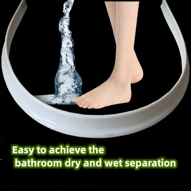 Waterproof bathroom barrier protects floors and feet. Self-adhesive and non-slip. Available in white, gray, and black.