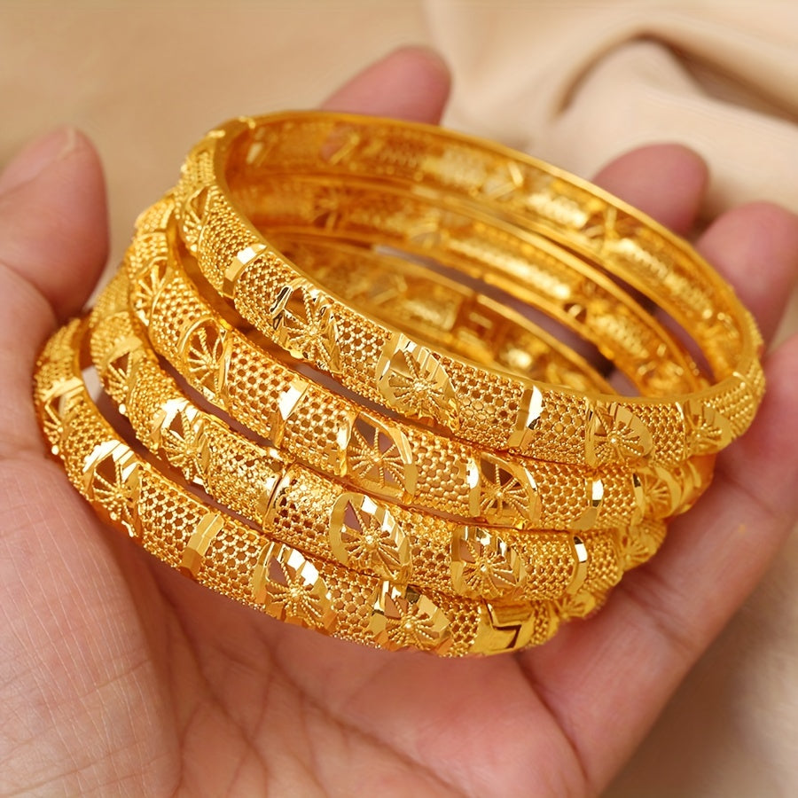 Ajoyib Arab Ochiq Orqa Bangle: 18K Oltin Qoplamada Abadiy Dizayn, Har Kun va Maxsus Tadbirlar Uchun Ideal