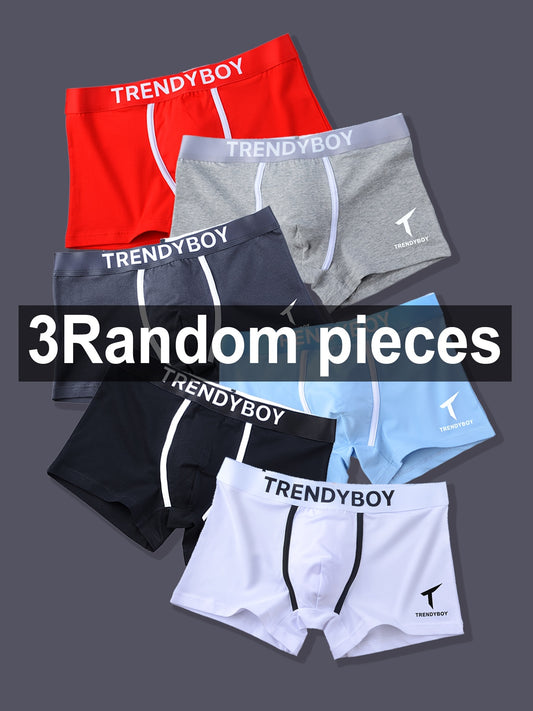 Men's 3-Pack Trendyboy boxer briefs with breathable fabric, geometric-pattern knit design. Made of 95% polyester, 5% elastane.