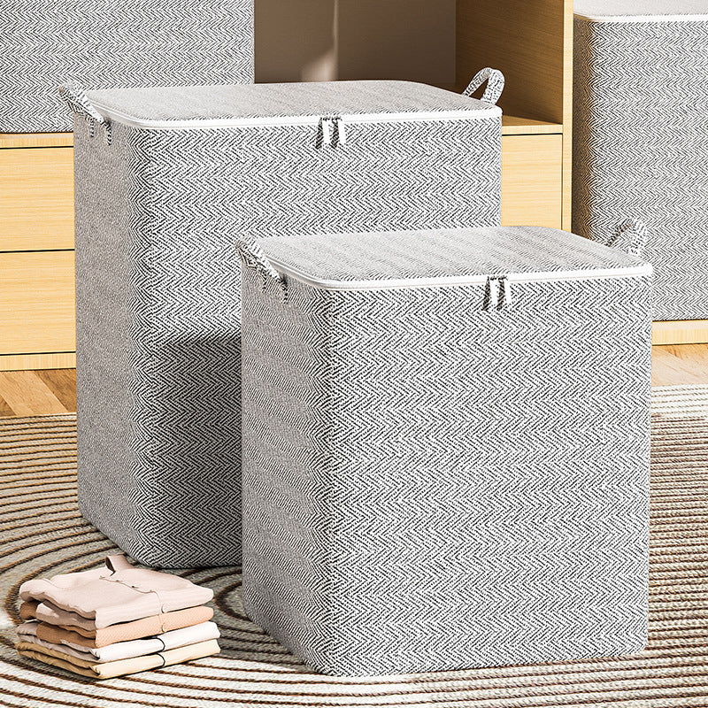 Durable large bin with lid and handles for clothes, toys, and more storage.