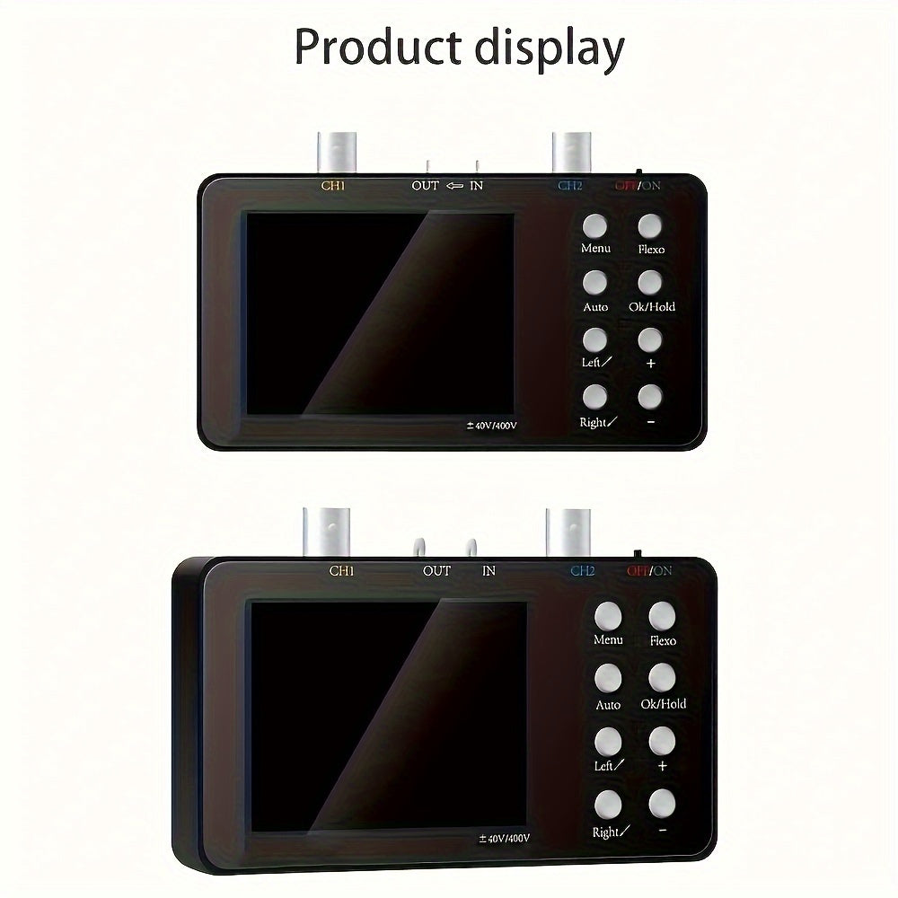 1pc Dual-channel Digital Oscilloscope with 10M Analogue Bandwidth, 50M Sampling Rate, Lissajous Patterns, and 6A Current Waveform.