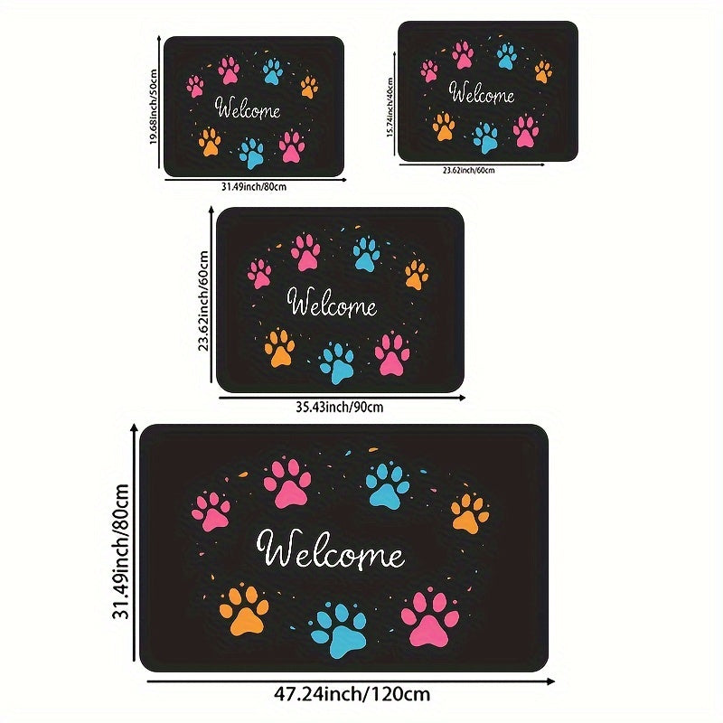 Introducing the Paw Print Gaming Room Rug - 8mm Thick, Easy to Clean, Great for Any Room in the House!