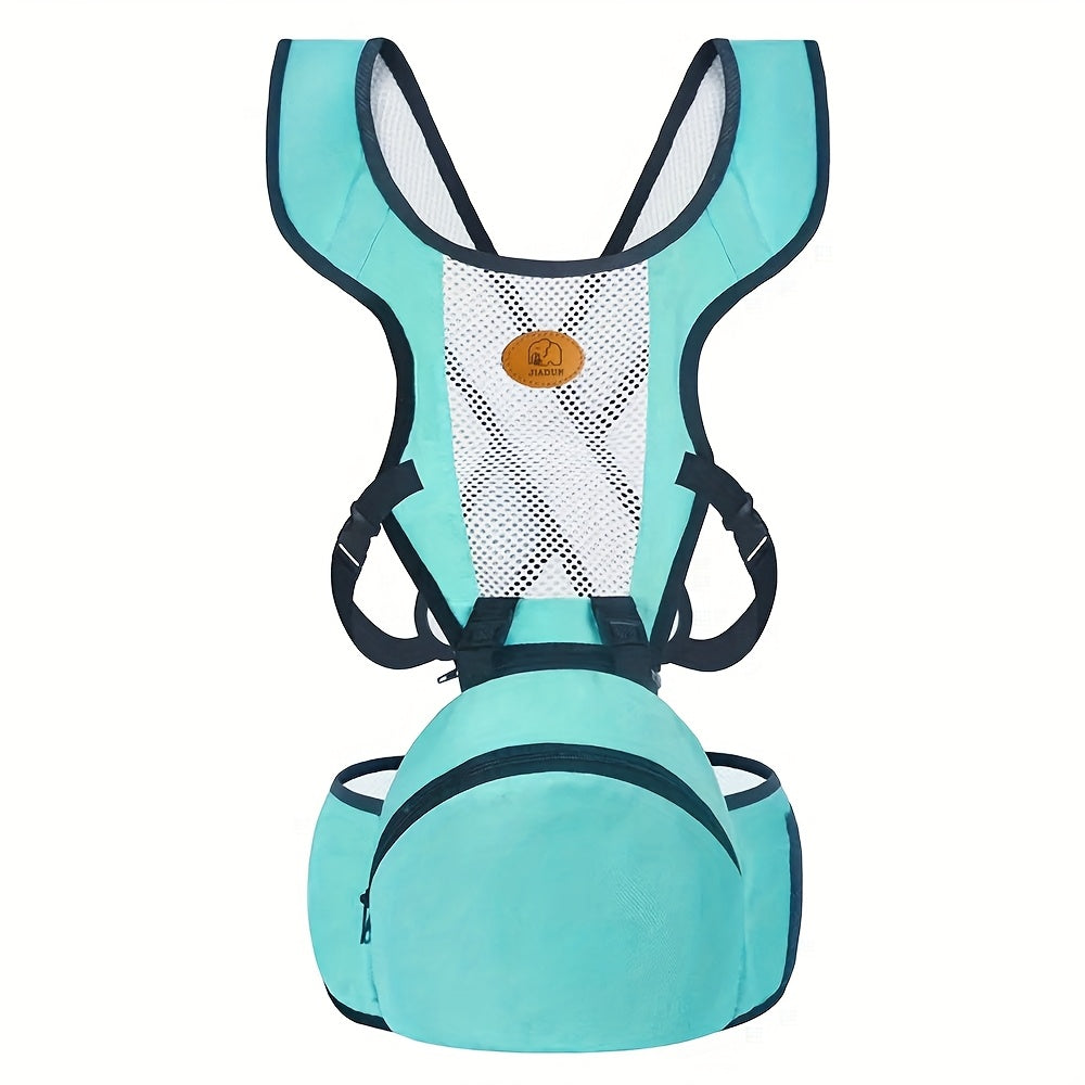 1 versatile carrier and waist stool in lightweight, all-season polyester with mixed colors for hands-free parenting on the go.