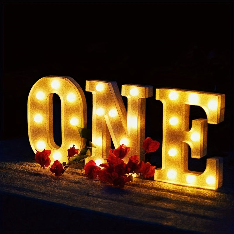 Luxury LED alphabet letter lights for home decoration. Perfect for weddings, birthdays, and Christmas parties.